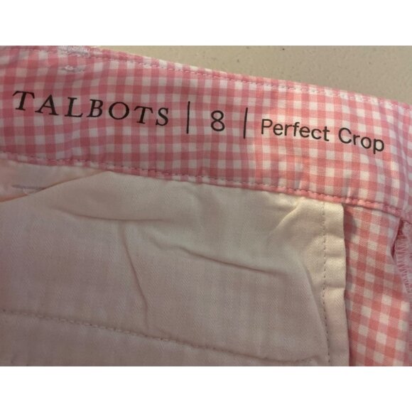 Talbots Pink Gingham Perfect Crop Pants Size 8 - Picture 3 of 10